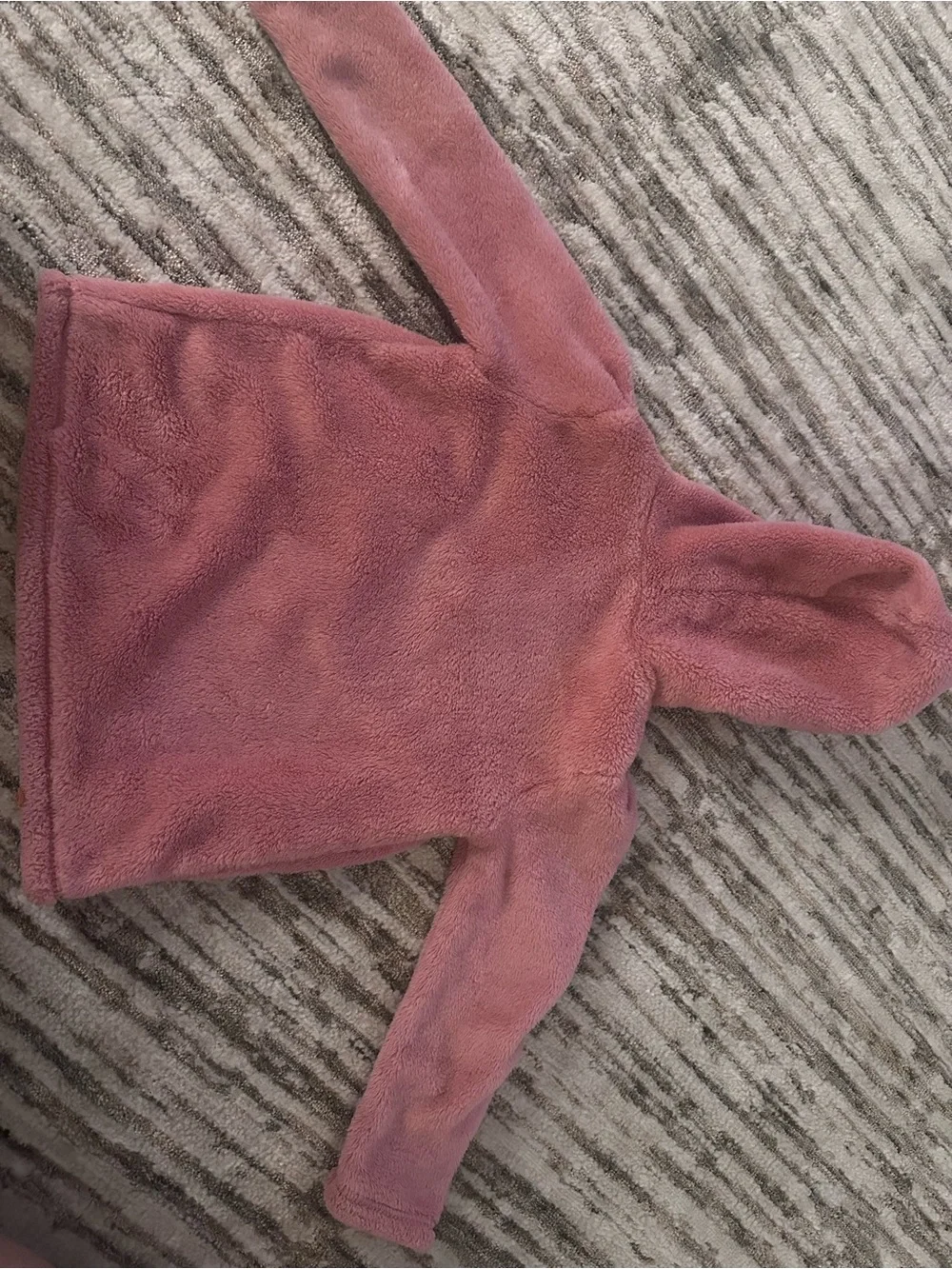 Carter's Set of Plush Hooded Pullover in Dusty Rose and Colorful Stripes - 4T